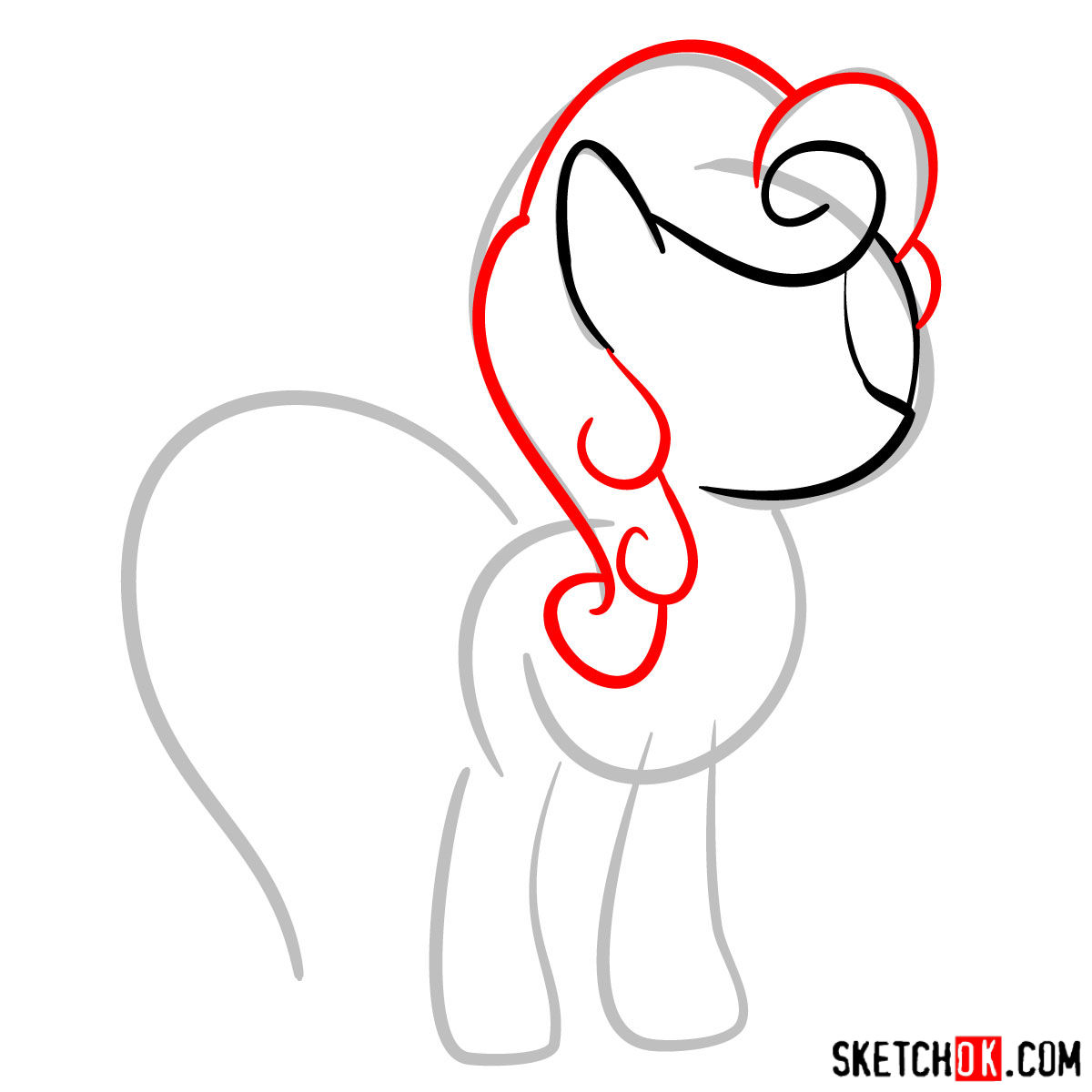 How to draw Carrot Top pony - step 03