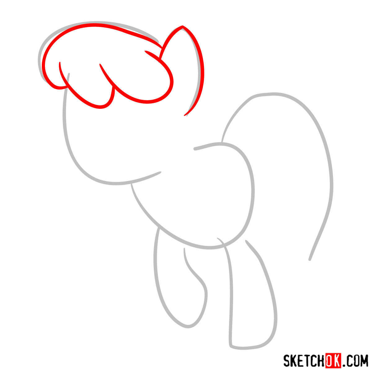 How to draw Cheerilee pony - step 02