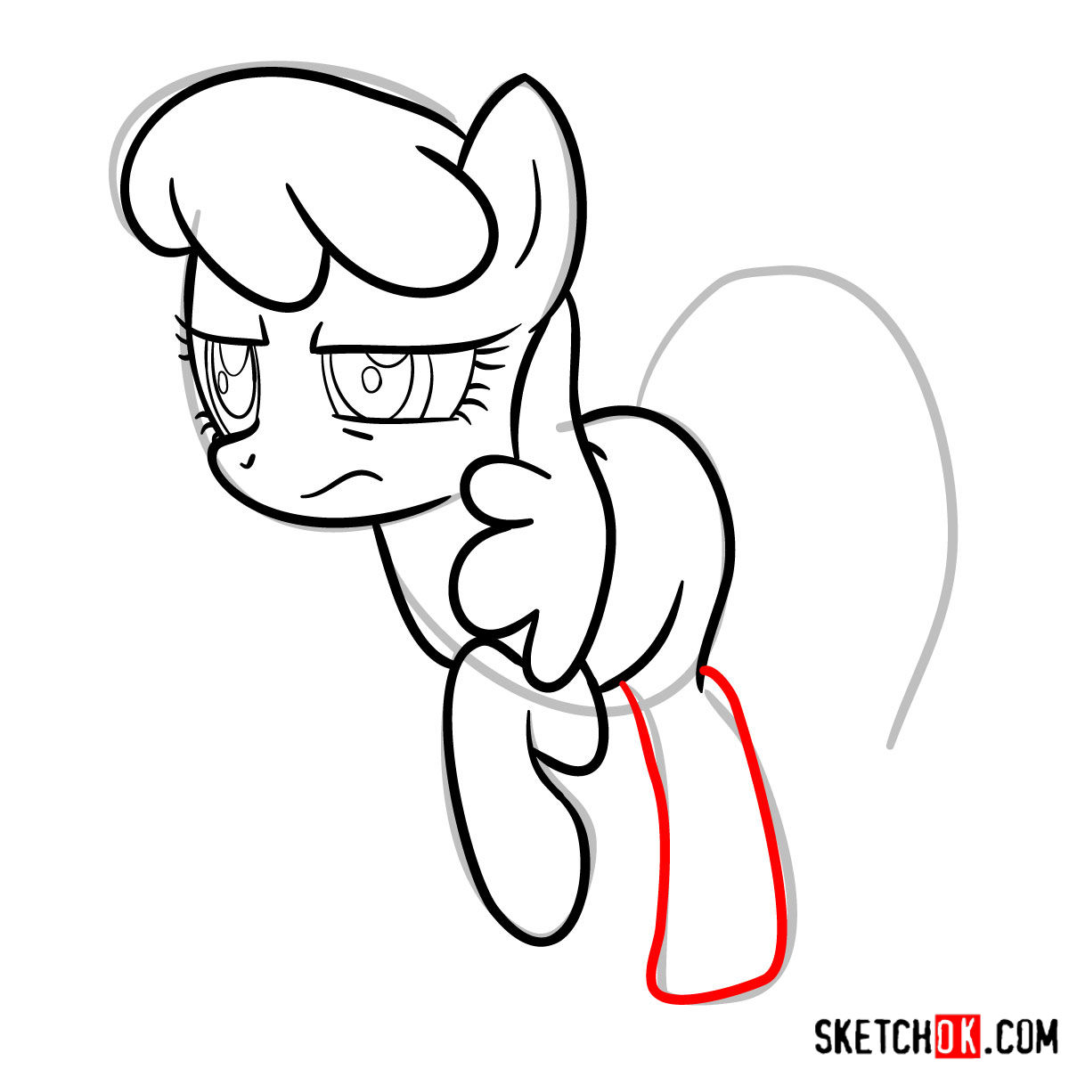 How to draw Cheerilee pony - step 08