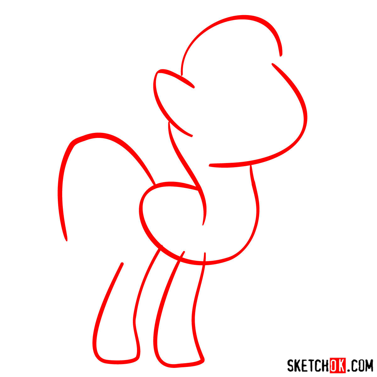 How to draw Apple Rose pony - step 01