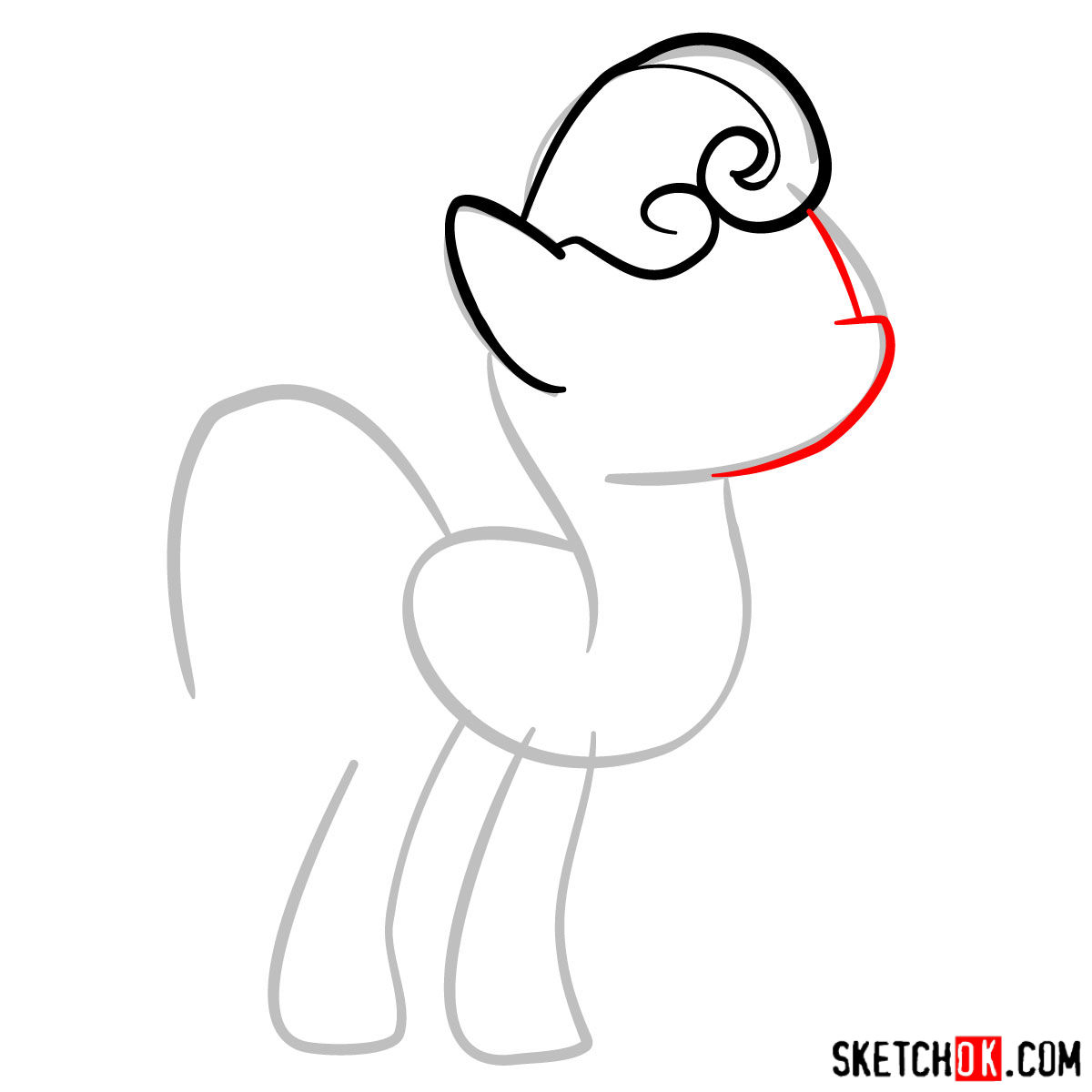 How to draw Apple Rose pony - step 03