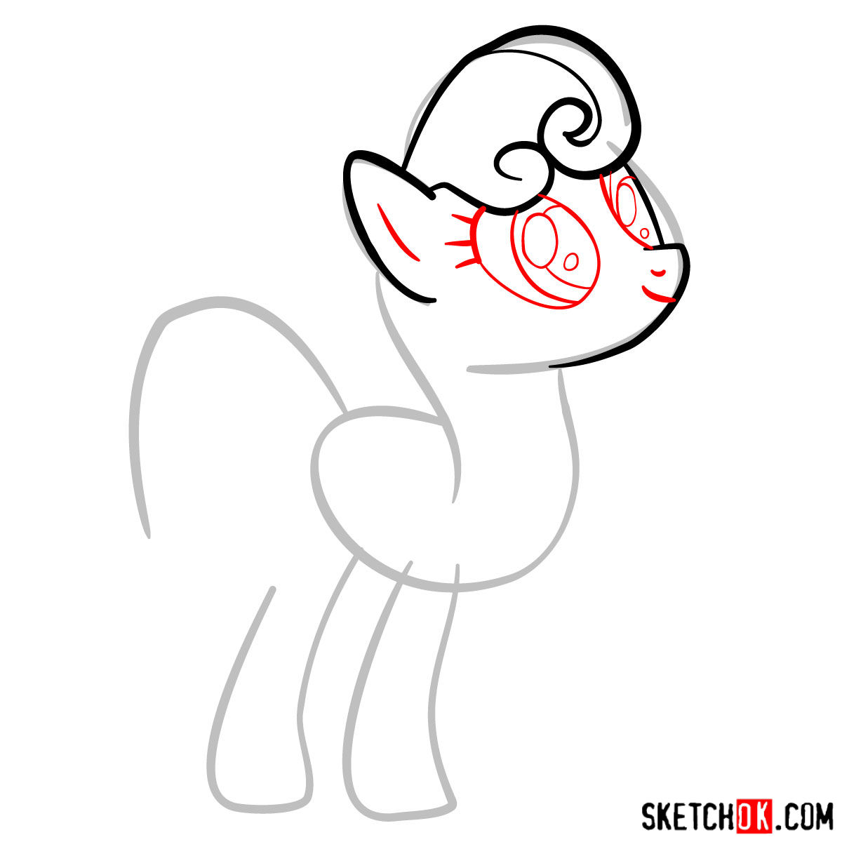 How to draw Apple Rose pony - step 04