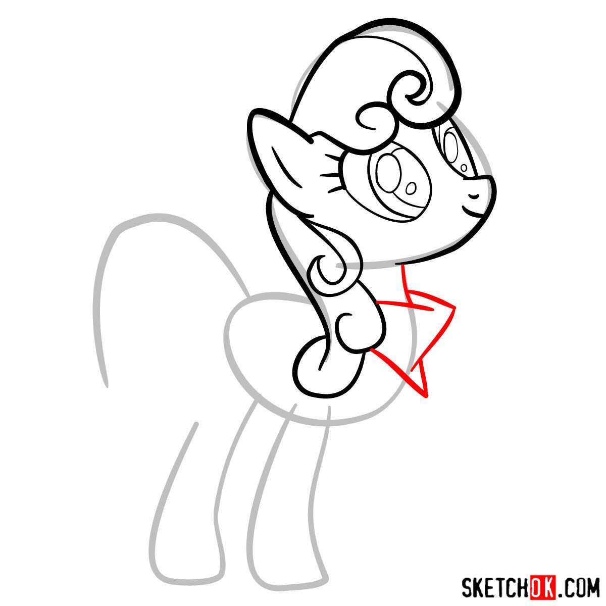 How to draw Apple Rose pony - step 06