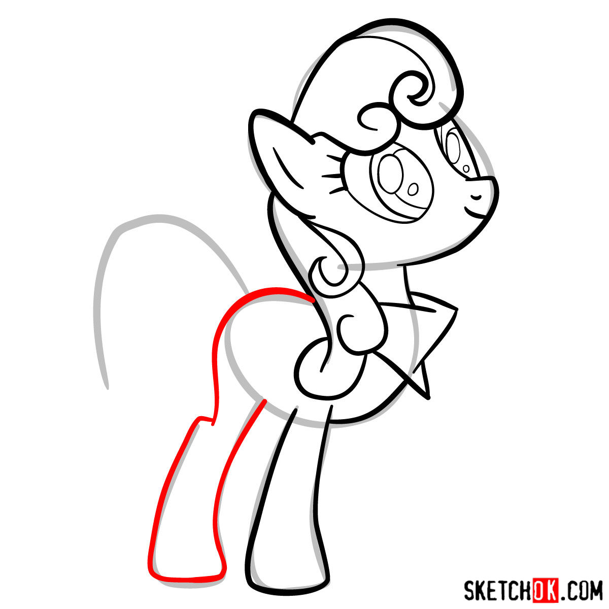 How to draw Apple Rose pony - step 08