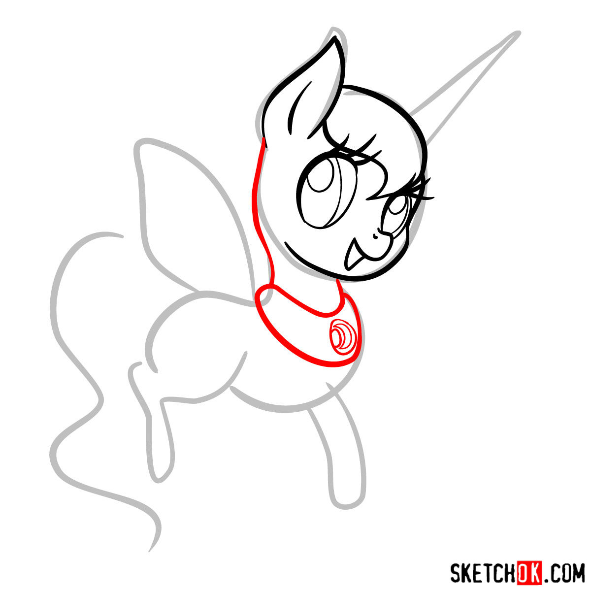 How to draw Princess Luna chibi style - step 05