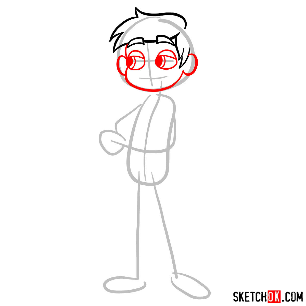 How to draw Marco Diaz - step 03