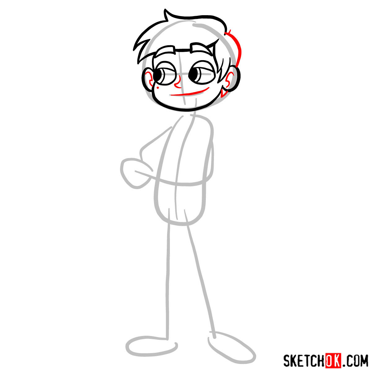 How to draw Marco Diaz - step 04
