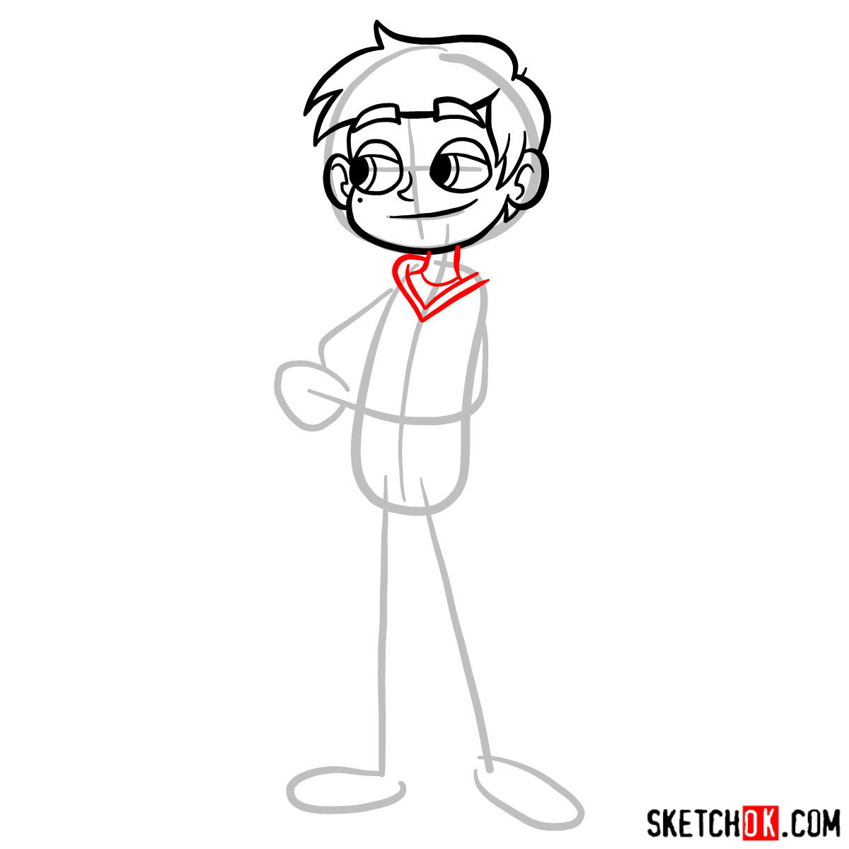 How to draw Marco Diaz - step 05