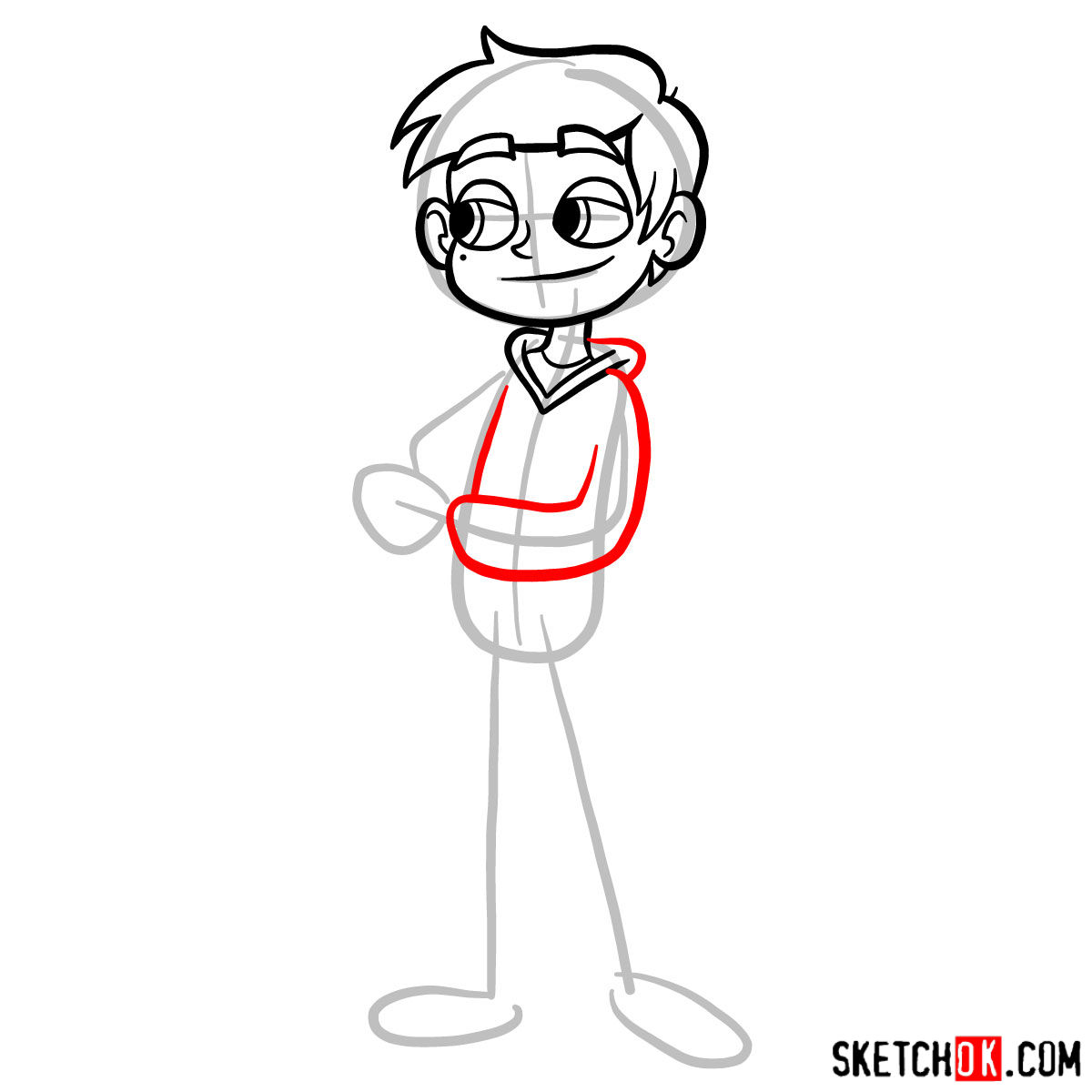 How to draw Marco Diaz -  step 06