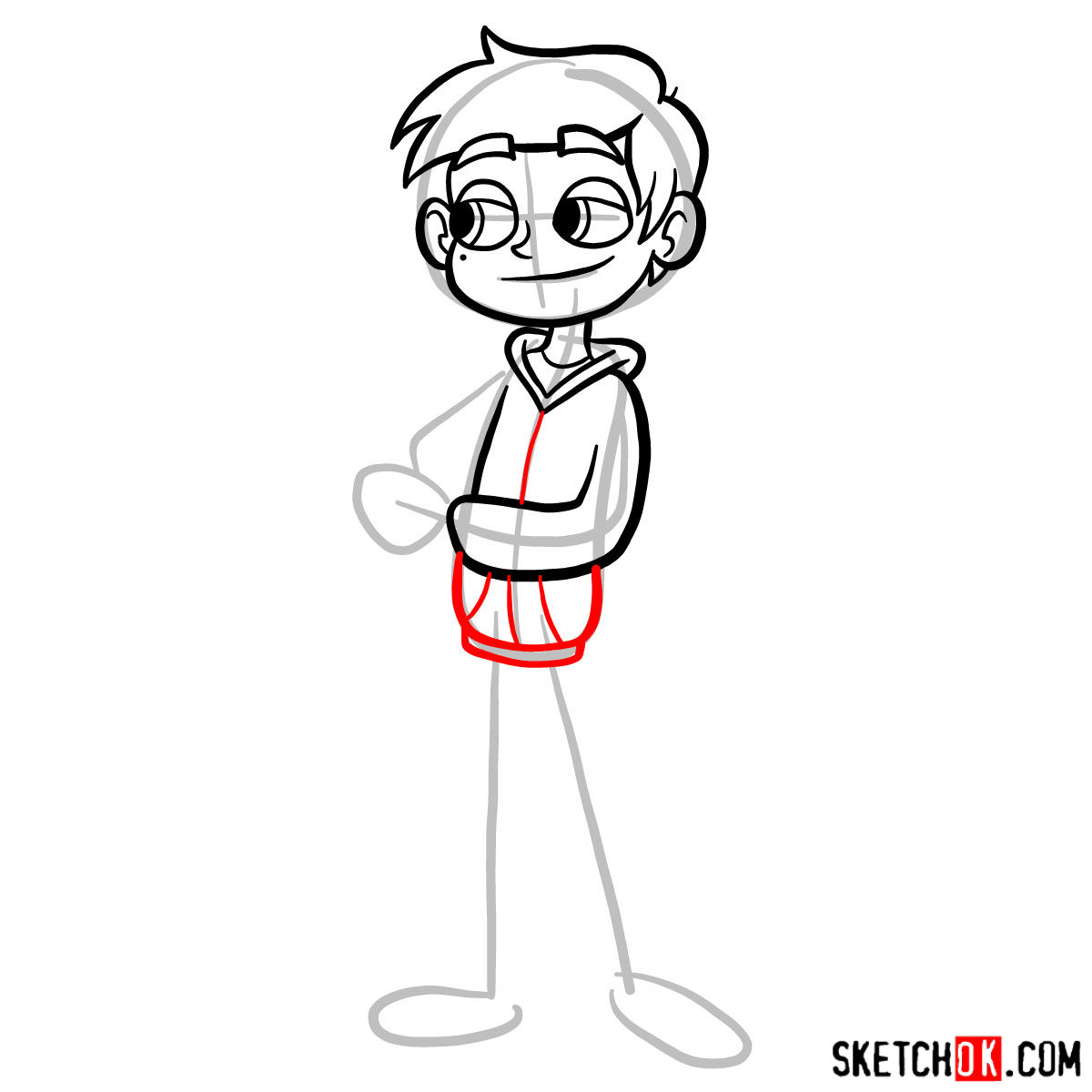 How to draw Marco Diaz - step 07