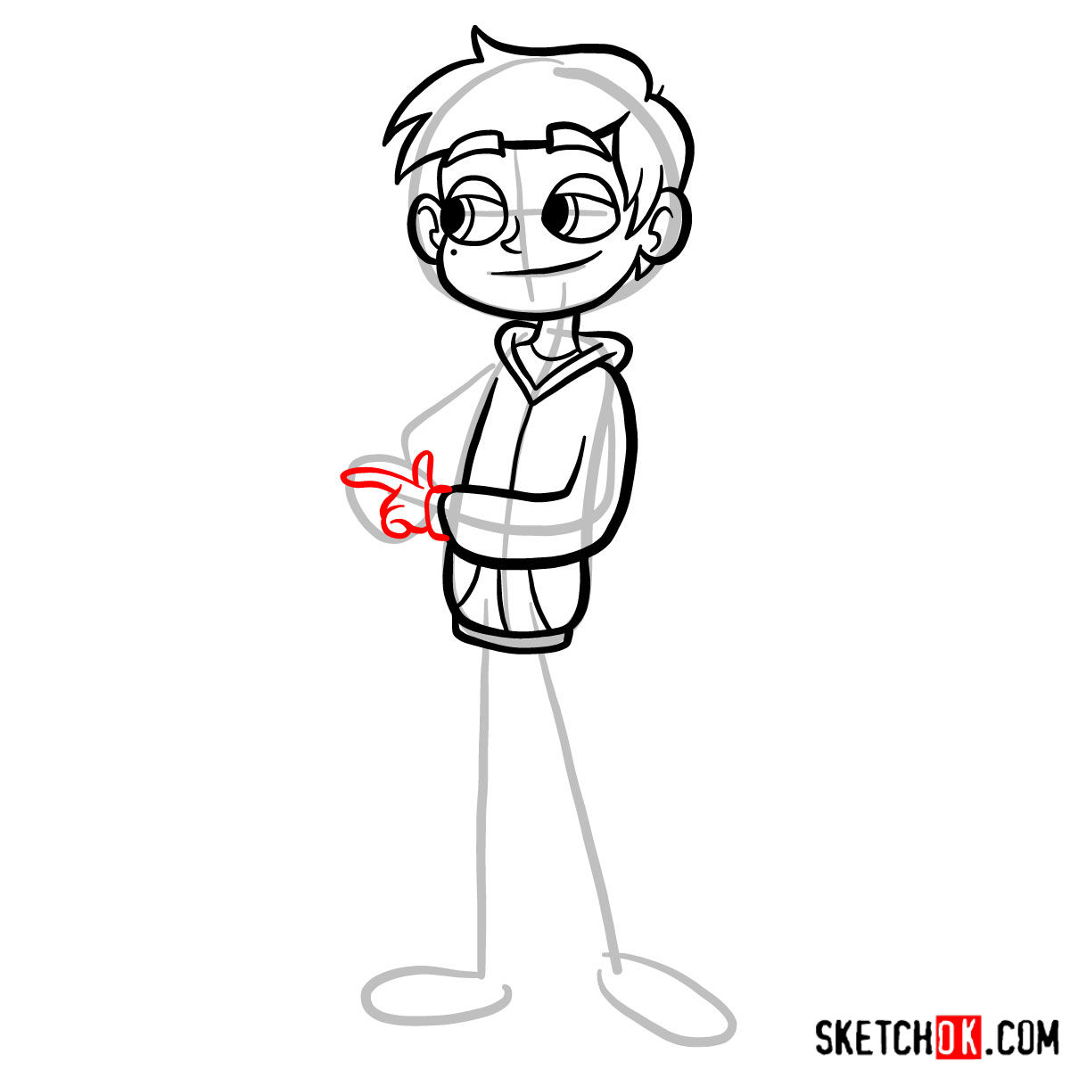 How to draw Marco Diaz - step 08