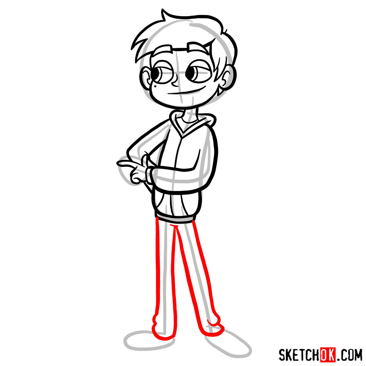How to draw Marco Diaz - step 10