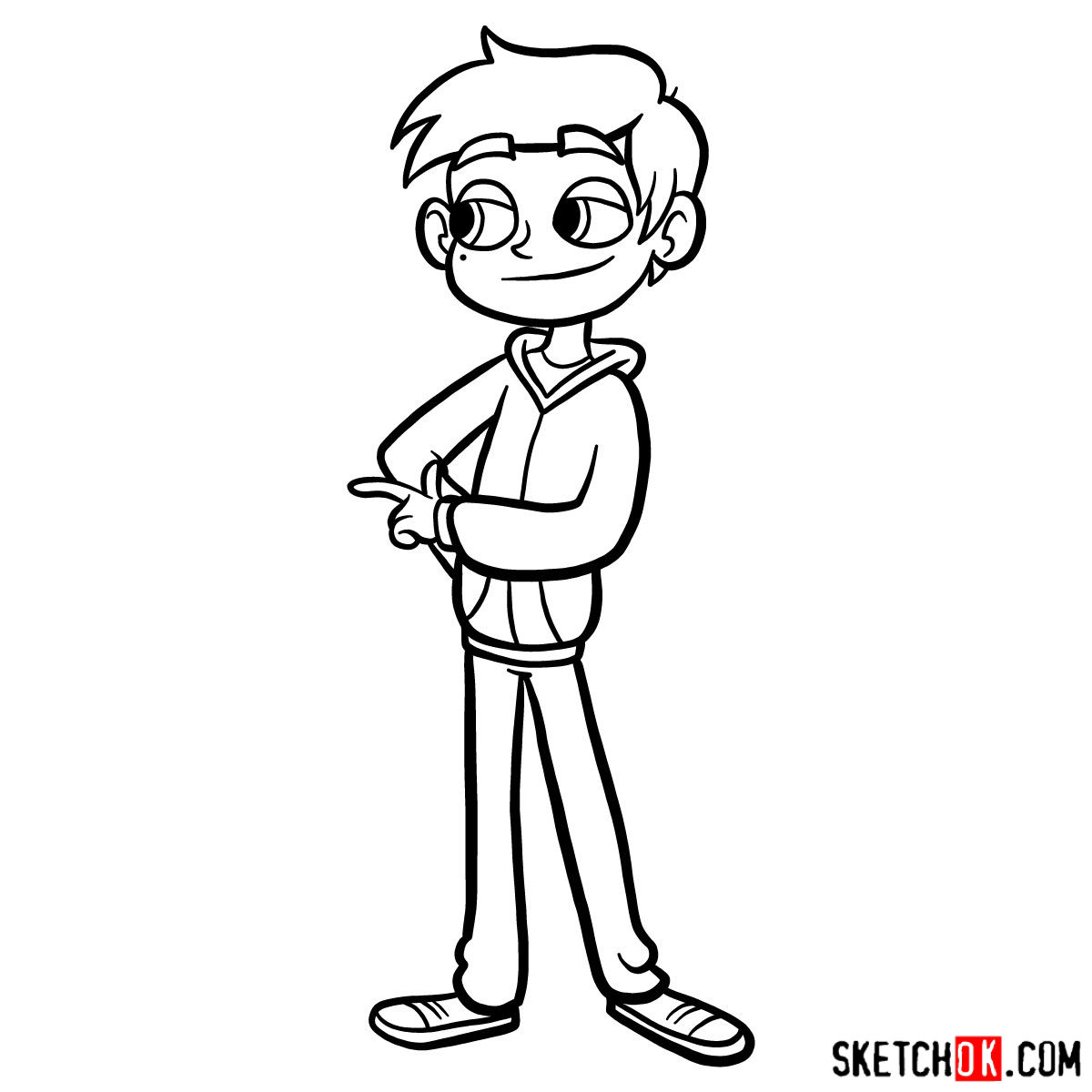 How to draw Marco Diaz - step 12