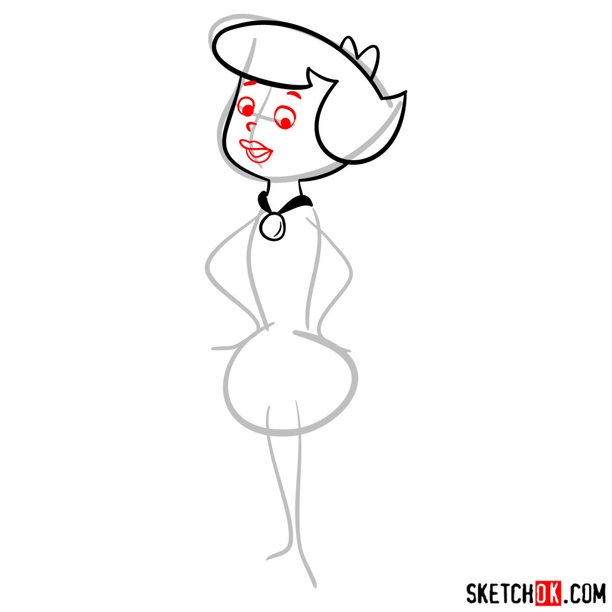 How to draw Betty Rubble - step 04
