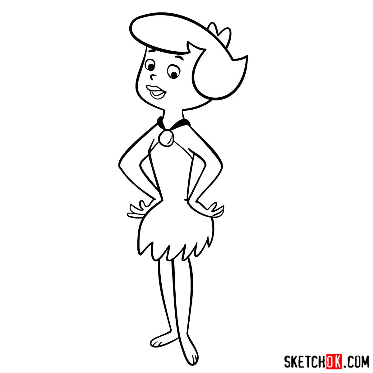 How to draw Betty Rubble - step 10