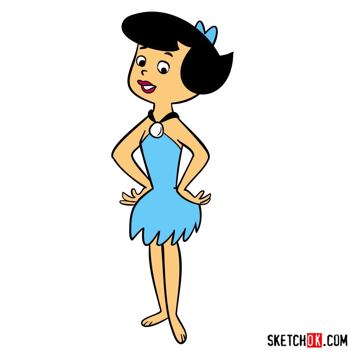 How to draw Betty Rubble