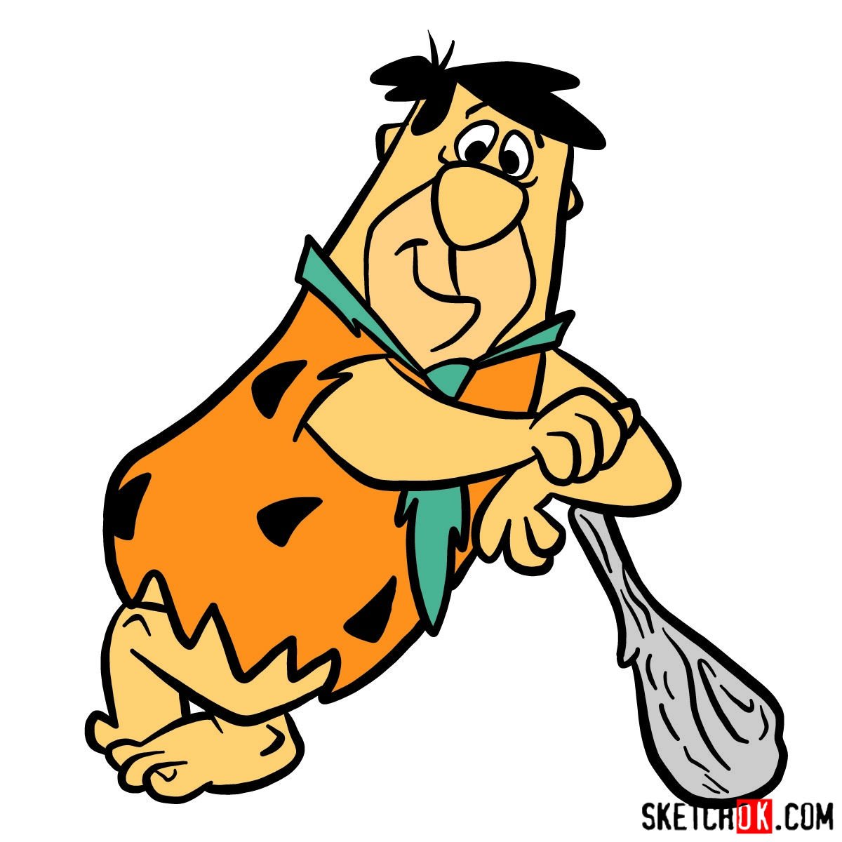 How to draw Fred Flintstone