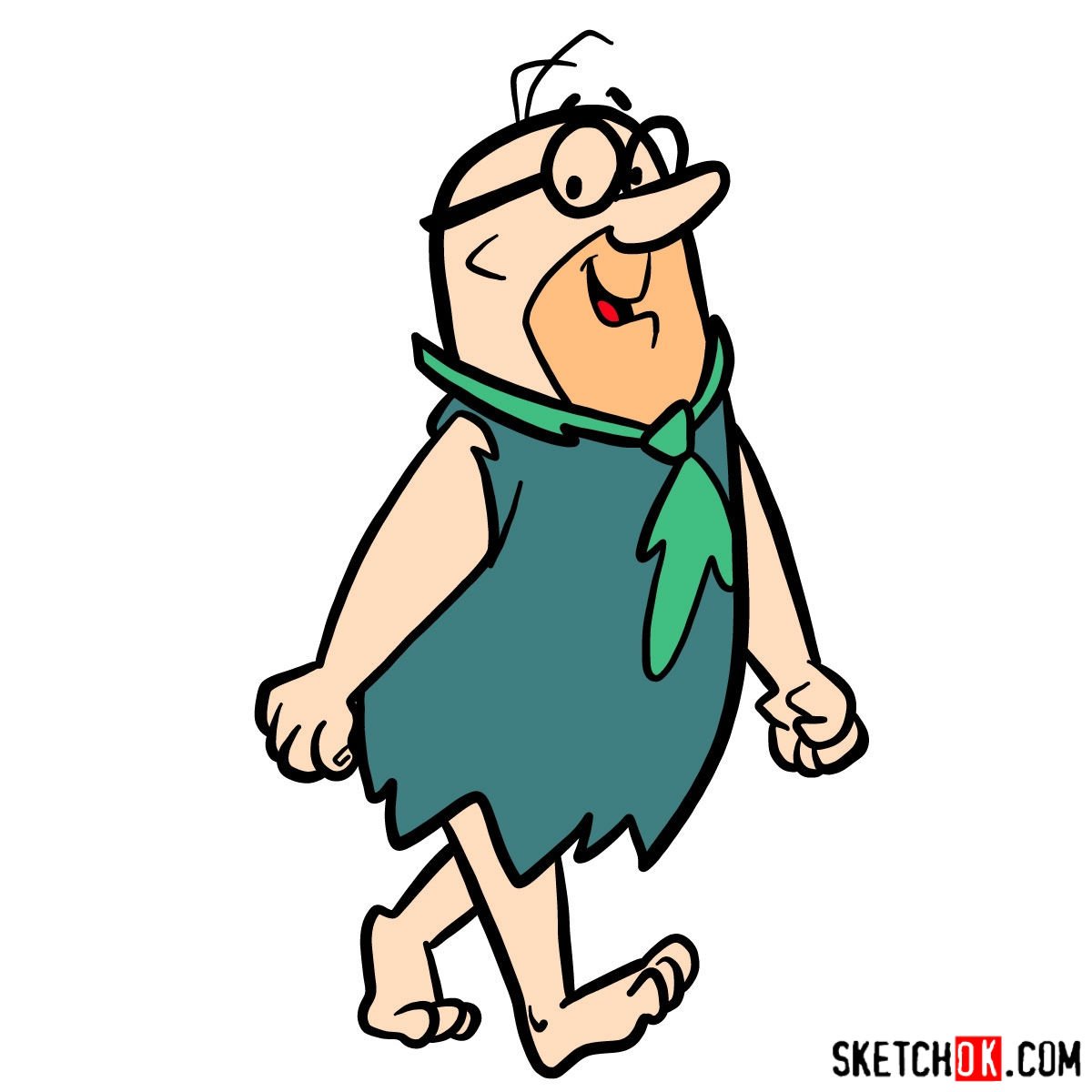 Learn How to Draw Mr. Slate from The Flintstones SketchOk