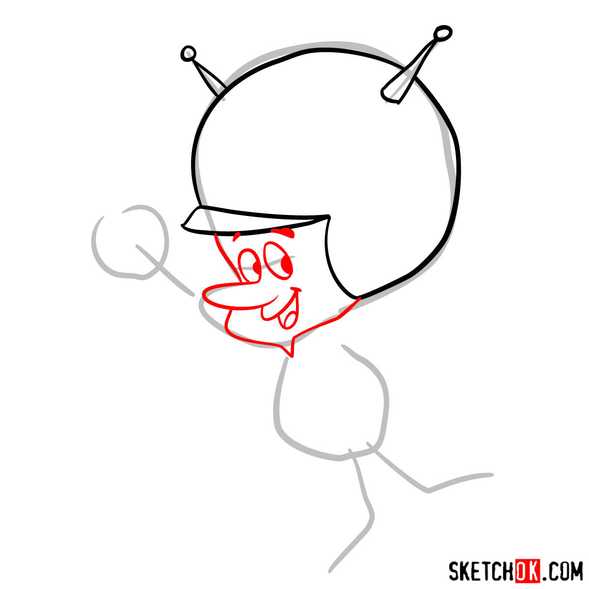 How to draw The Great Gazoo - step 03
