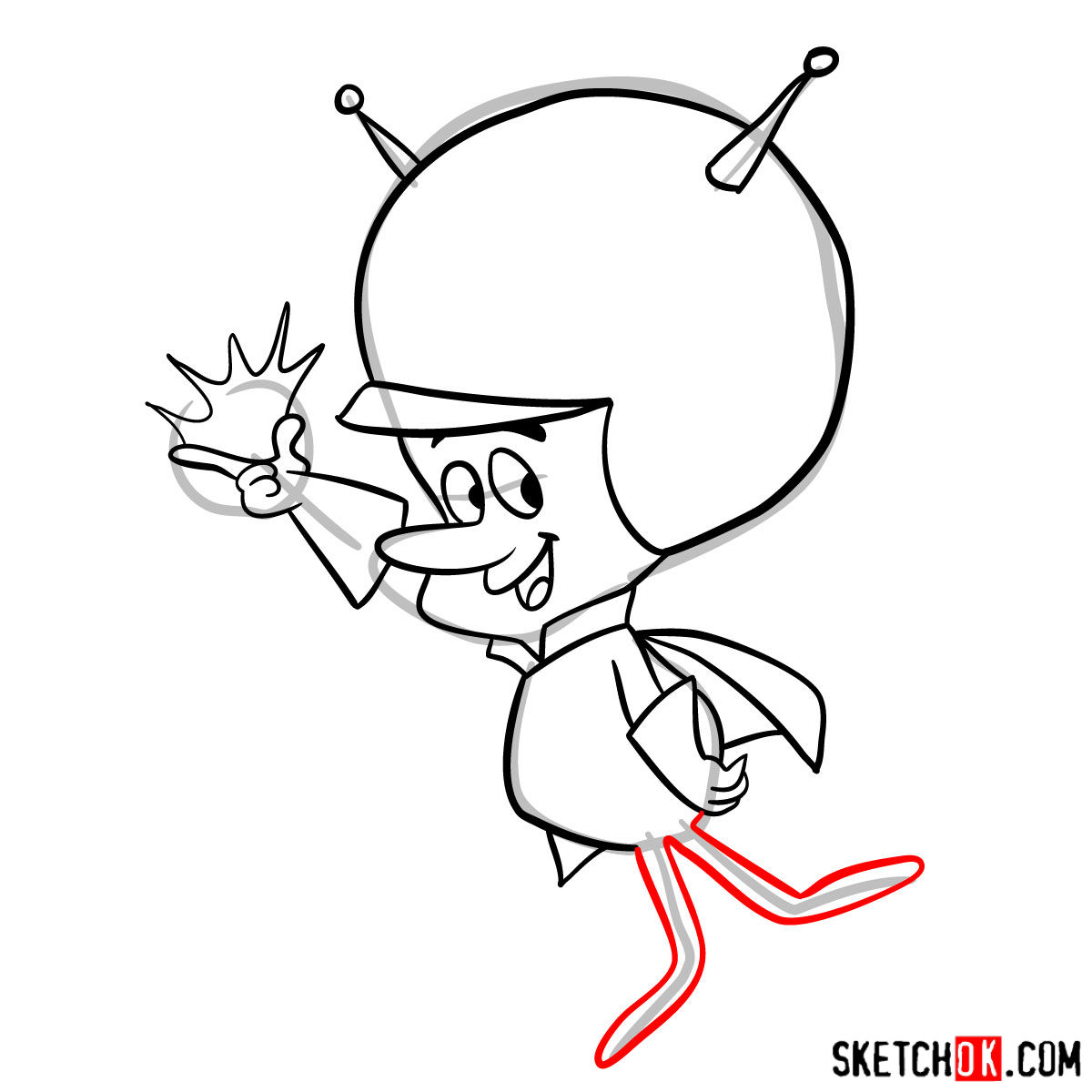 How to draw The Great Gazoo - step 08