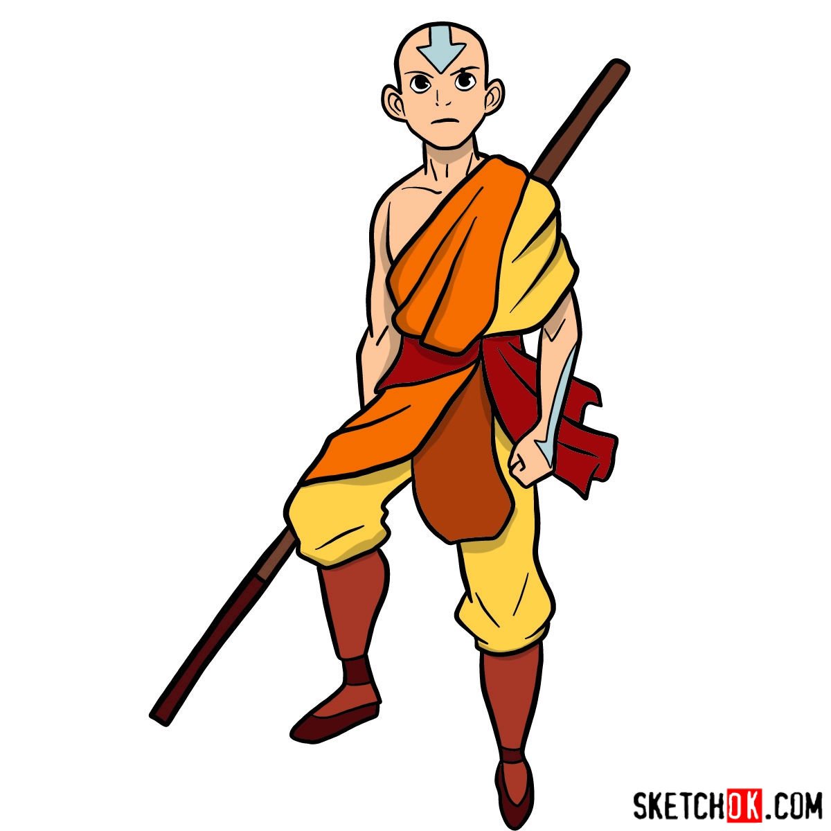 How to draw angry Aang