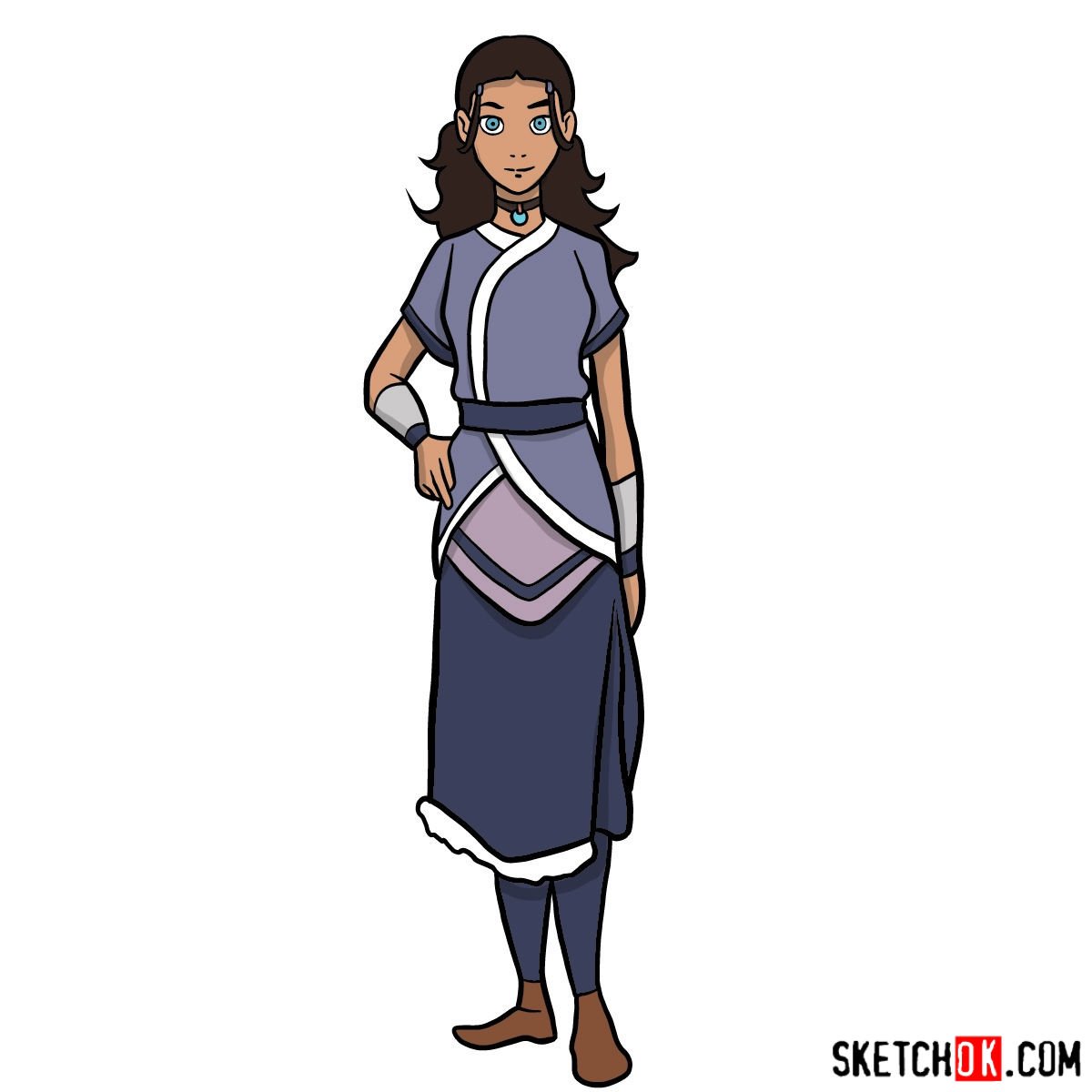 How to Draw Katara in Full Growth Avatar Drawing Tutorial