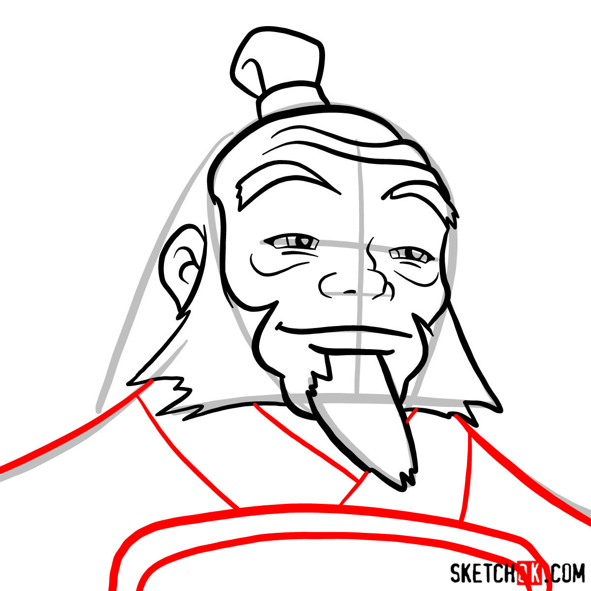 How to draw Iroh's portrait - step 07