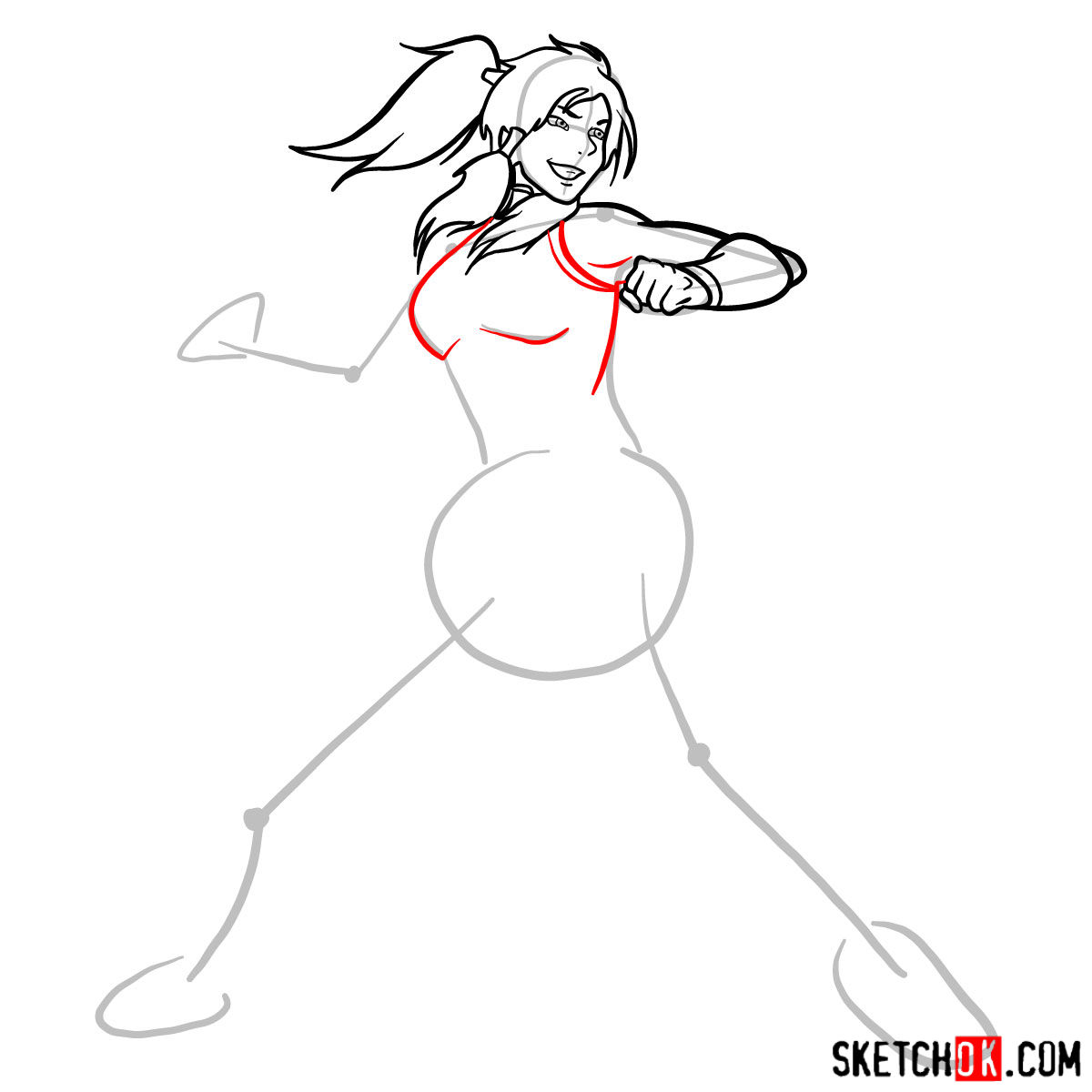 How to draw Korra - step 07