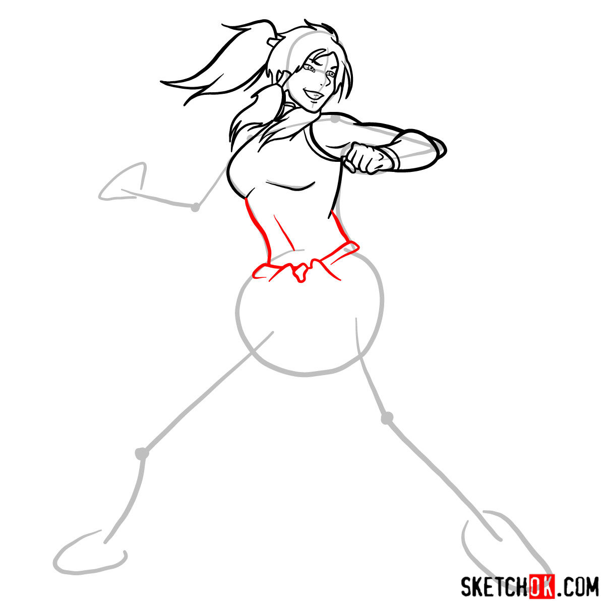 How to draw Korra - step 08