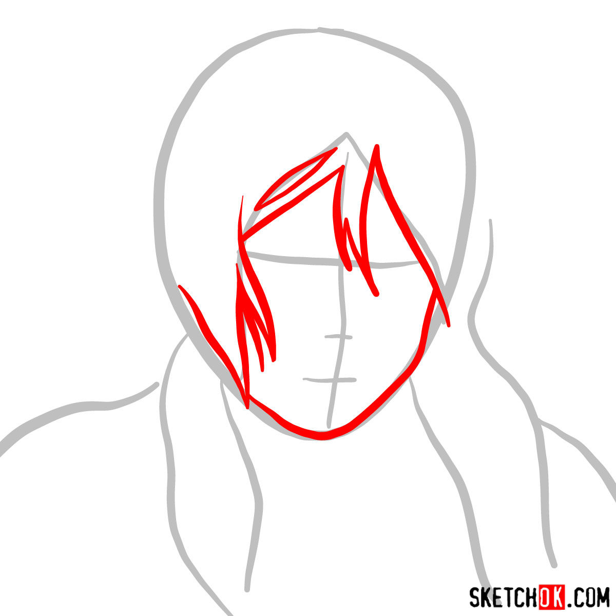 How to draw Korra's portrait - step 02