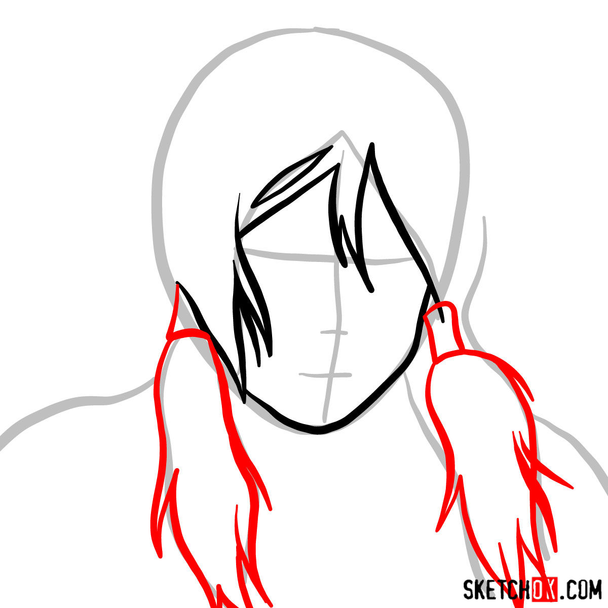 How to draw Korra's portrait - step 03