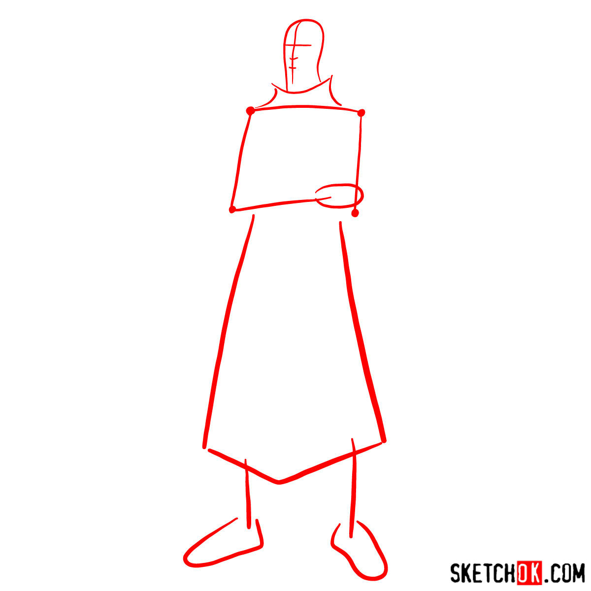 How to draw Tenzin - step 01