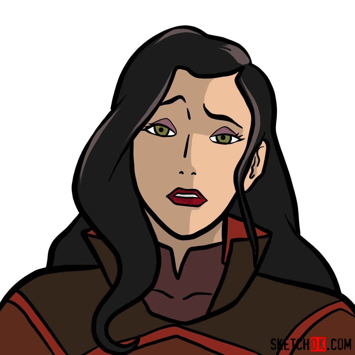 How to draw Asami Sato's portrait