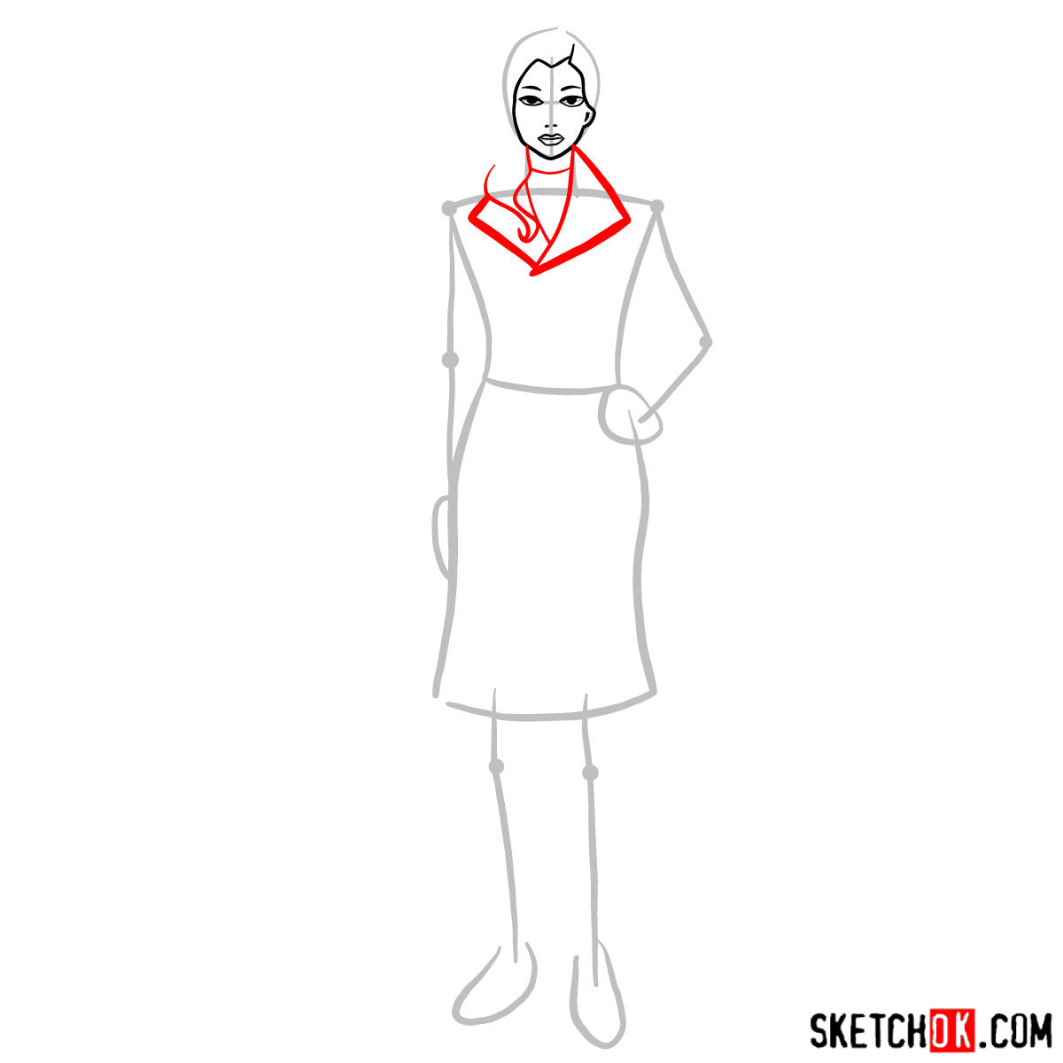 How to draw Asami Sato - step 04