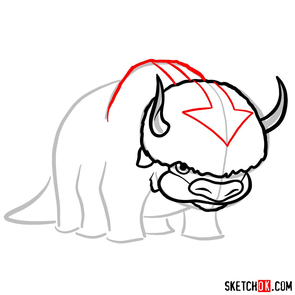 How to draw Appa - step 05