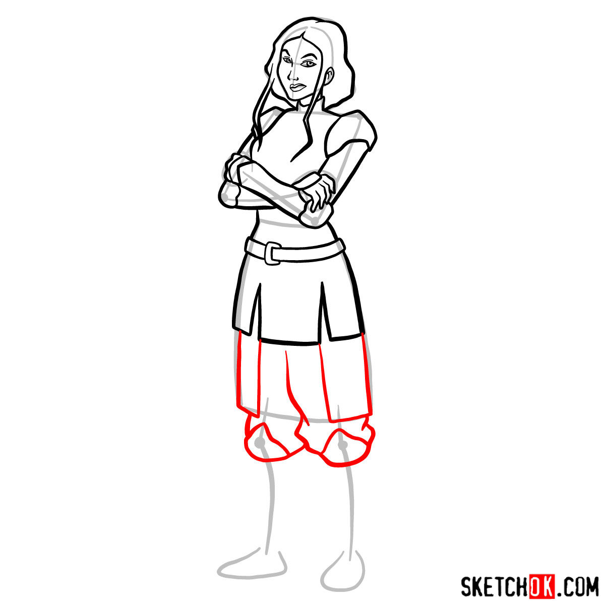 How to draw Lin Beifong - step 10