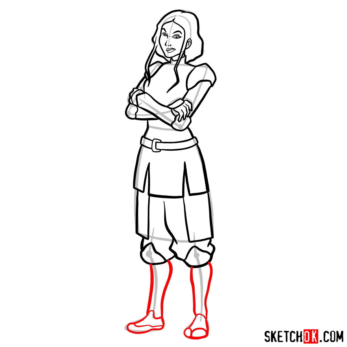 How to draw Lin Beifong - step 11