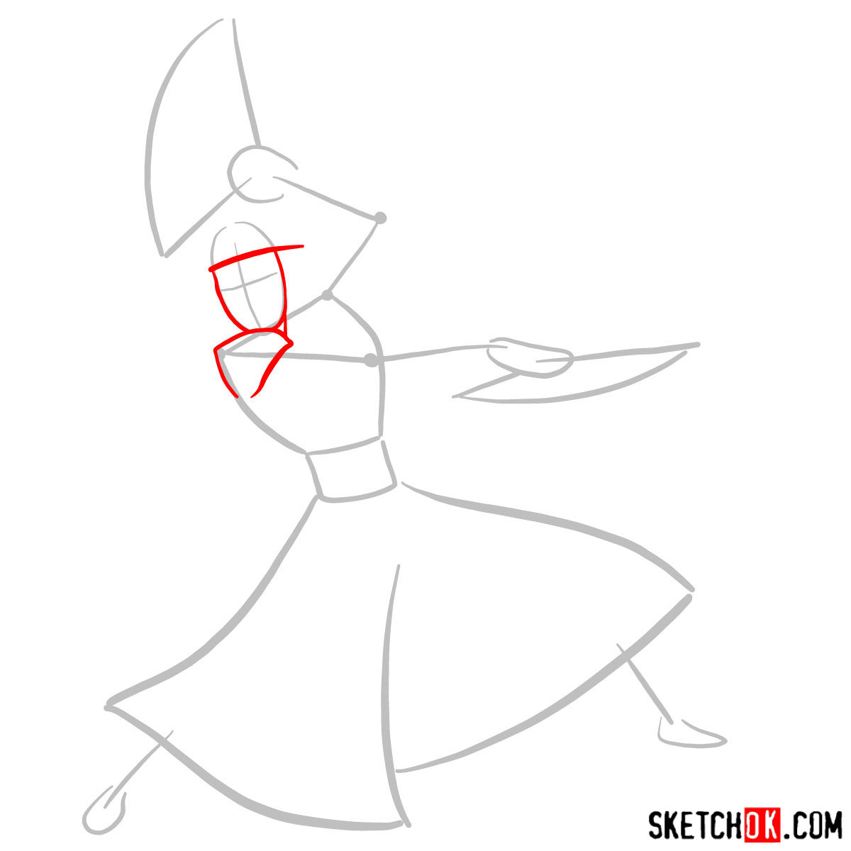 How to draw Suki - step 02