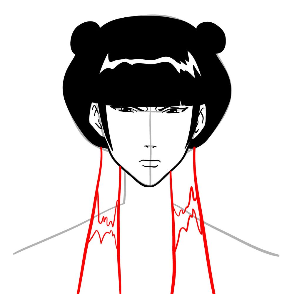 How to draw Mai from Avatar - step 13