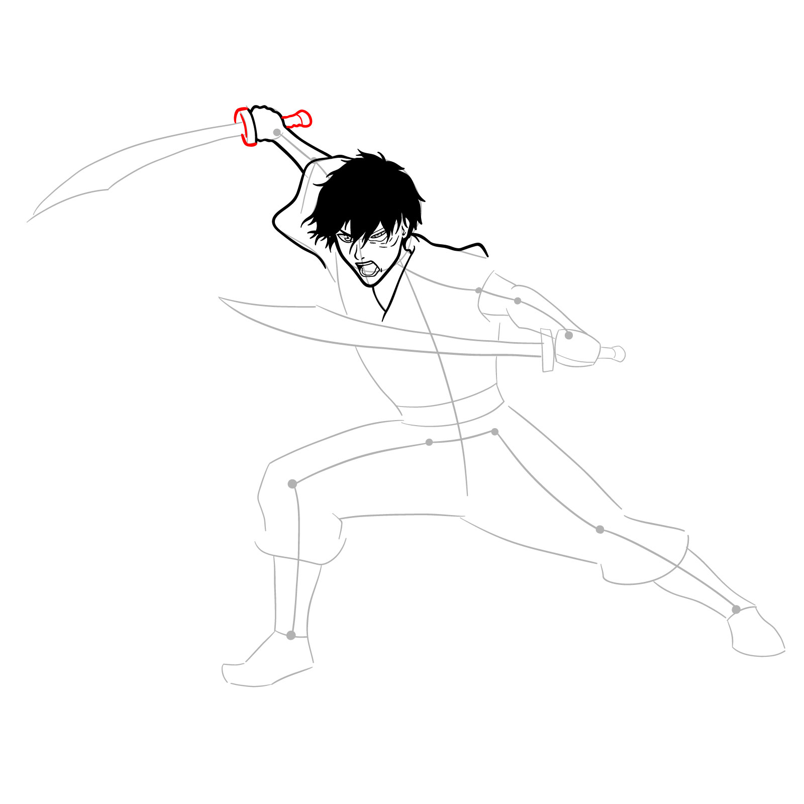 How to draw Zuko from Book 3: Fire - step 16