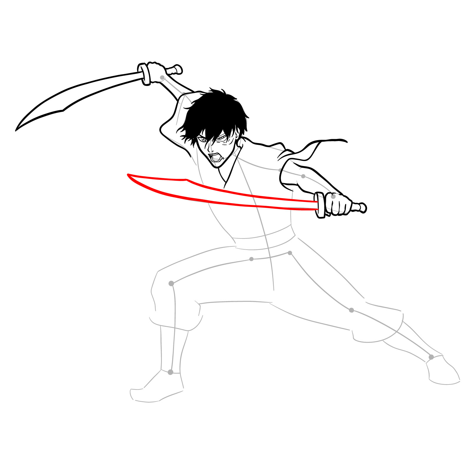 How to draw Zuko from Book 3: Fire - step 22