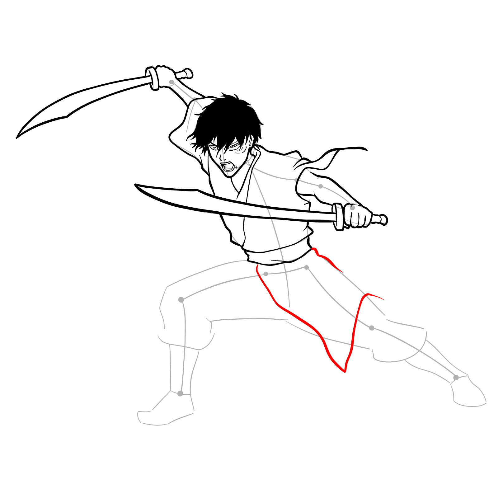 How to draw Zuko from Book 3: Fire - step 26