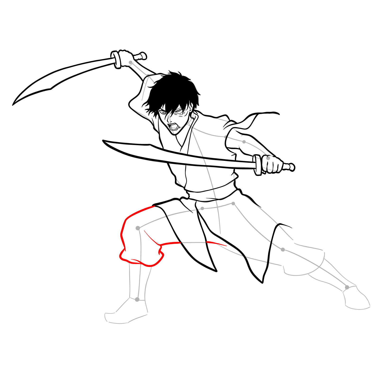 How to draw Zuko from Book 3: Fire - step 28