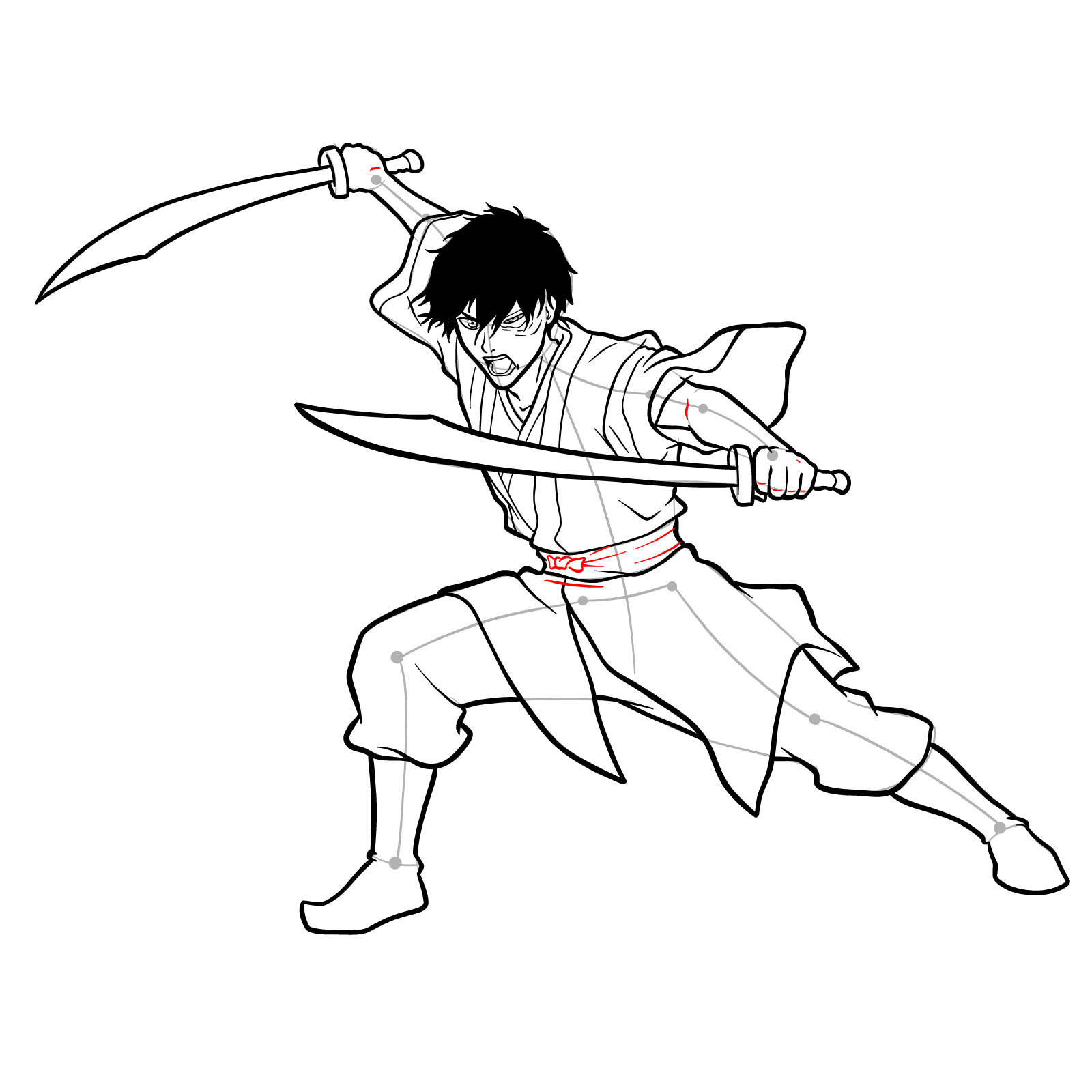 How to draw Zuko from Book 3: Fire - step 35
