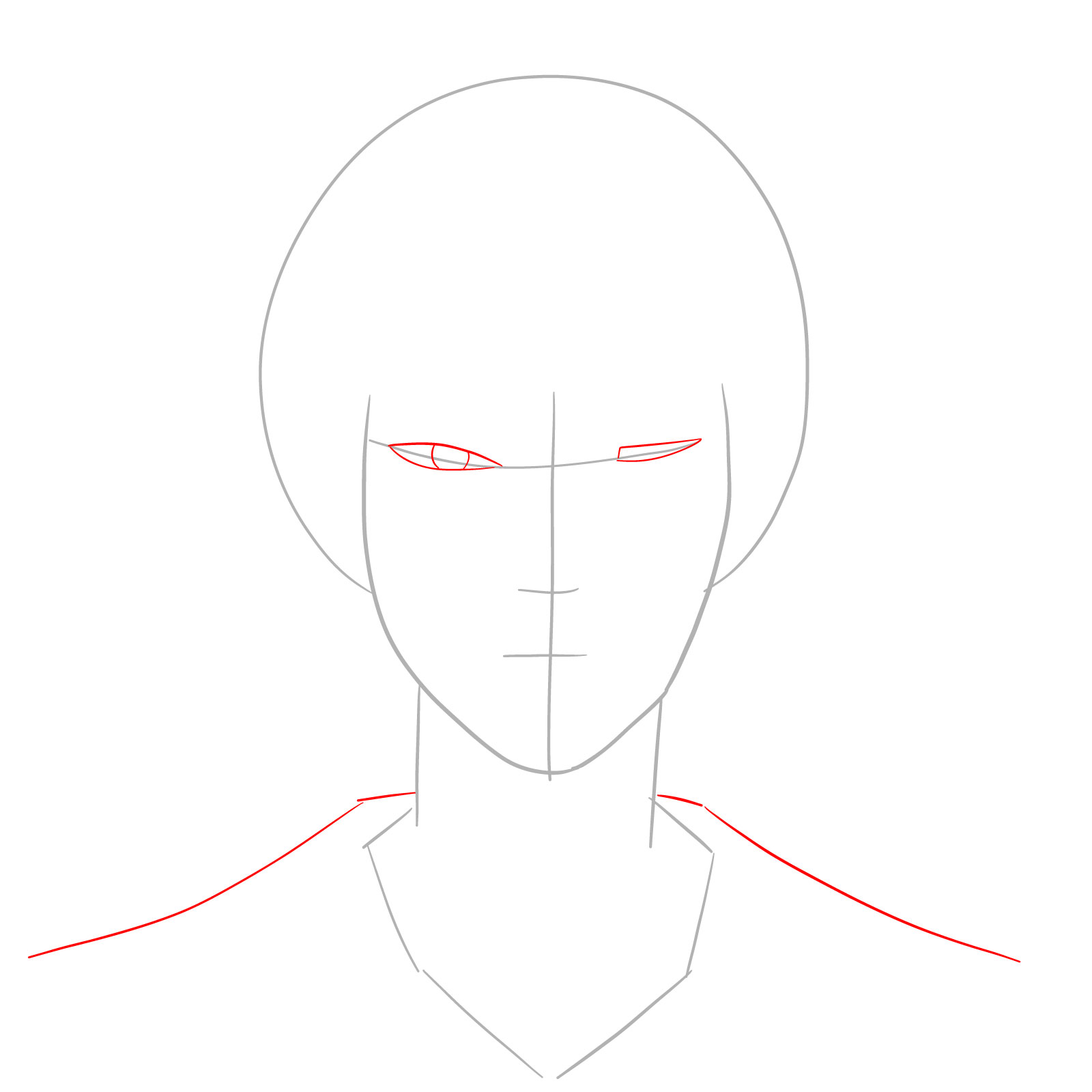How to draw Zuko's face - Book 3: Fire design - step 03
