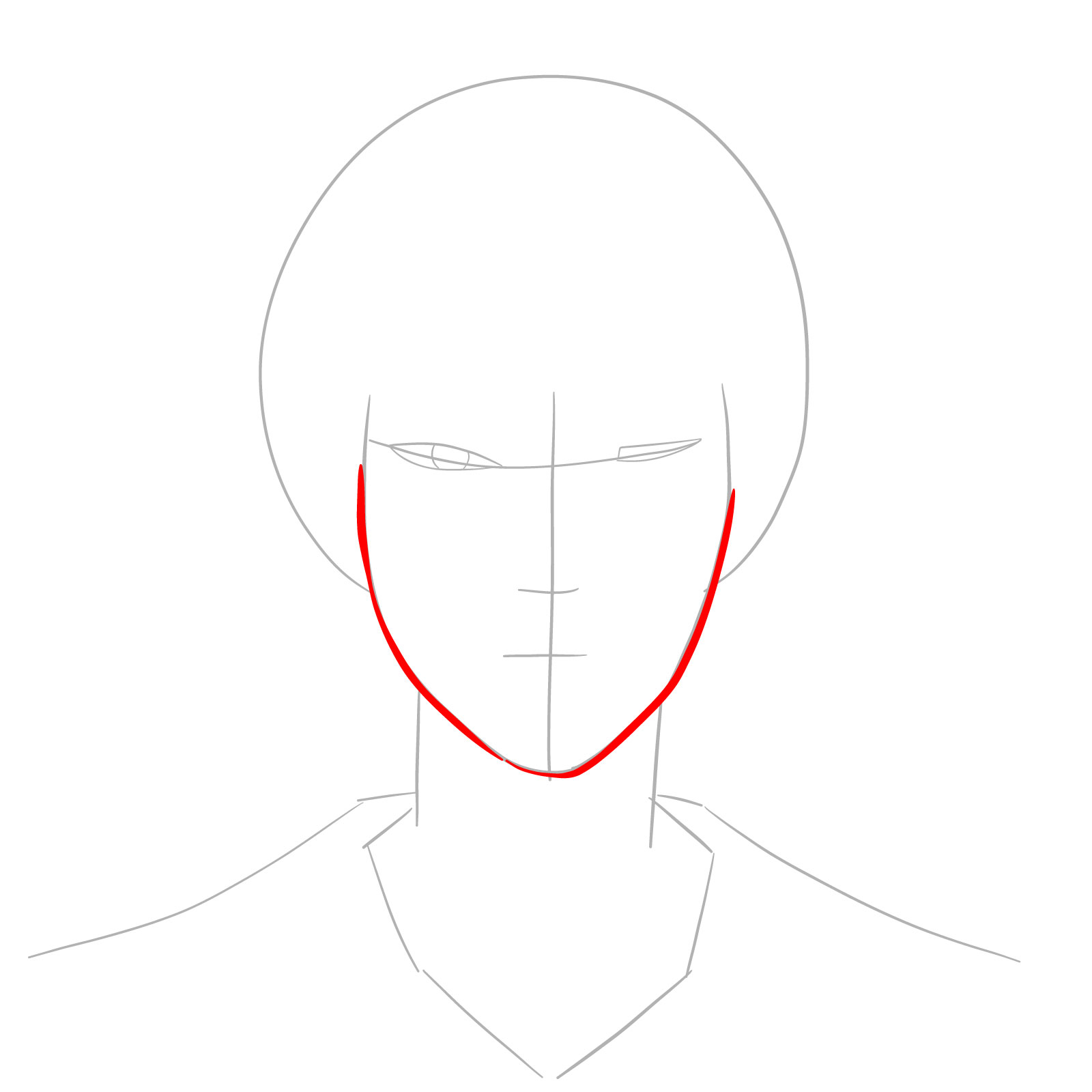 How to draw Zuko's face - Book 3: Fire design - step 04