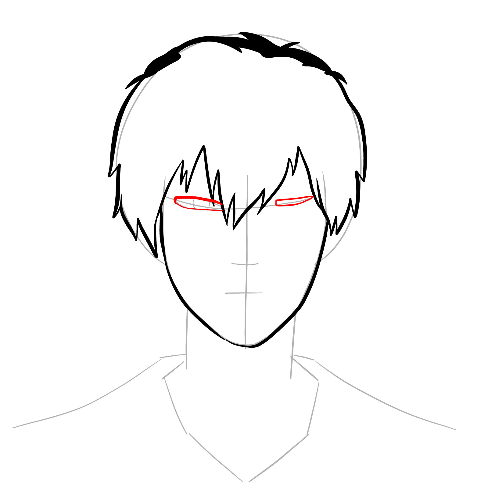 How to draw Zuko's face - Book 3: Fire design - step 09