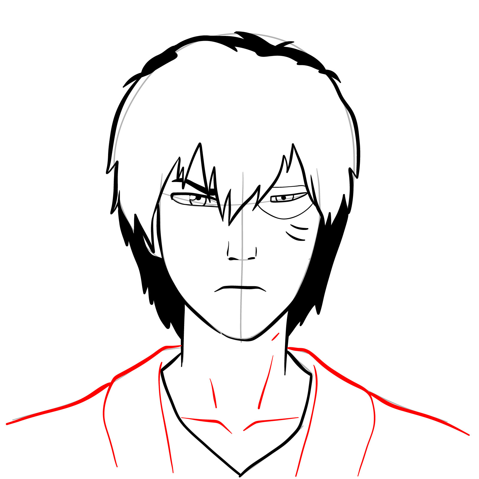 How to draw Zuko's face - Book 3: Fire design - step 16