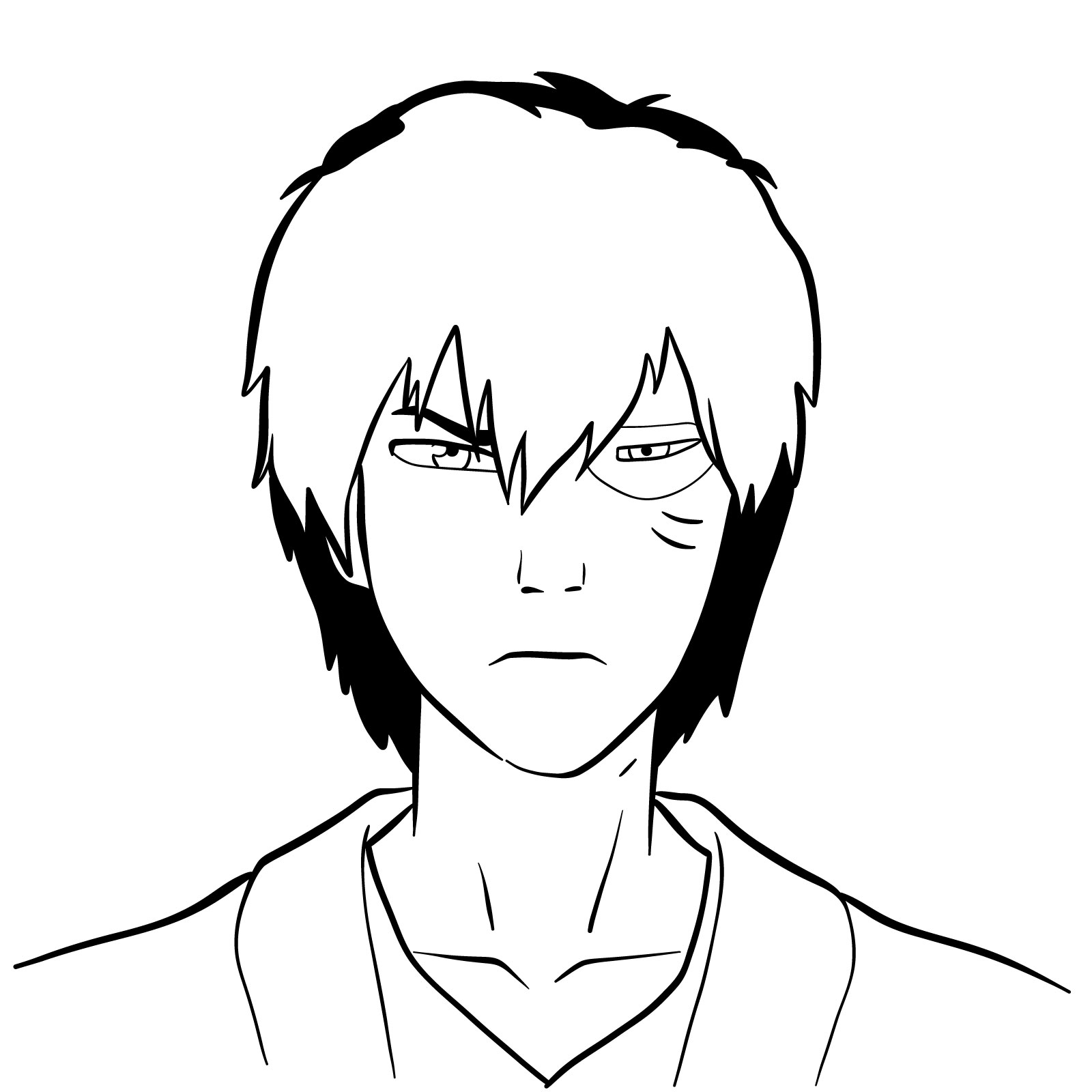 How to draw Zuko's face - Book 3: Fire design - final step