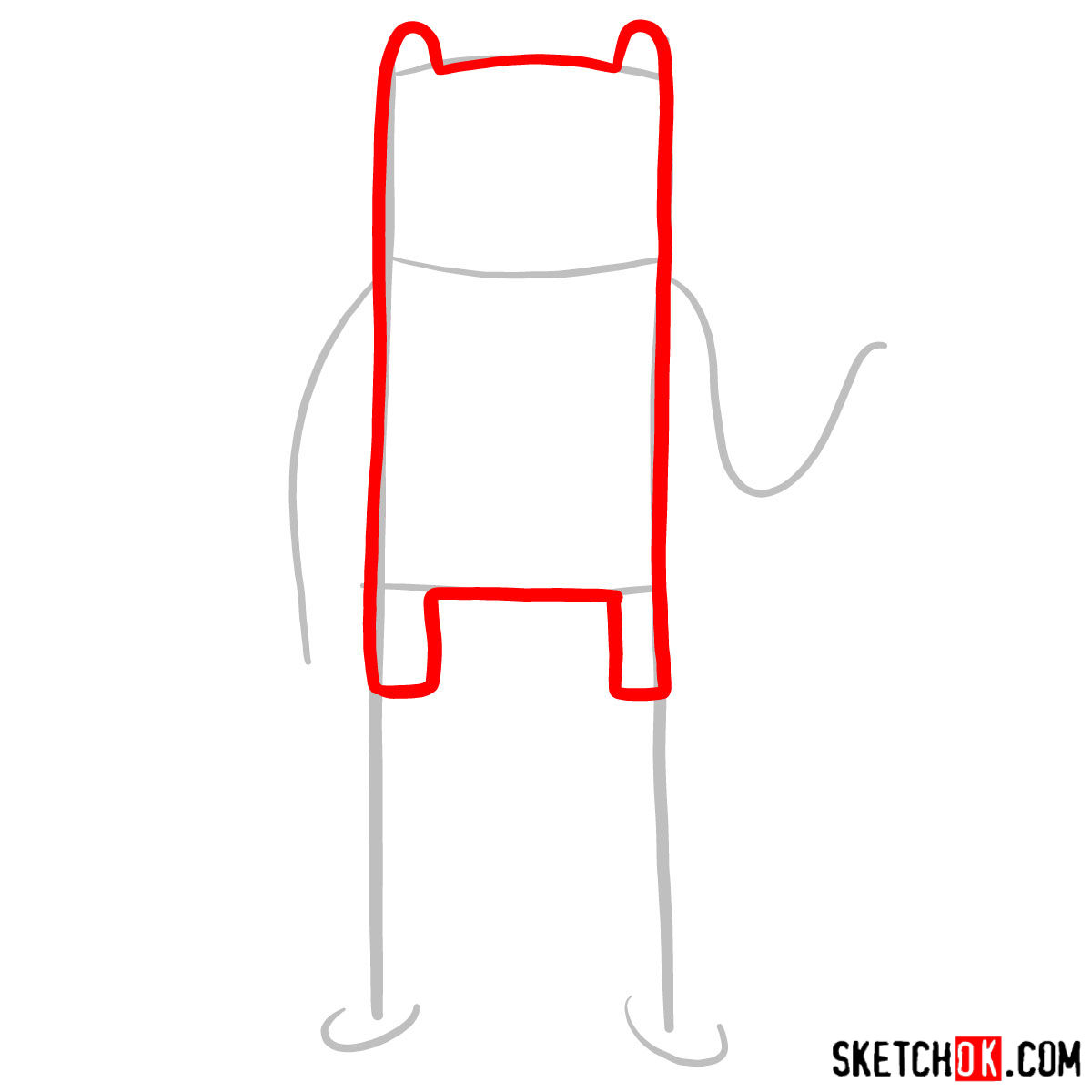 How to draw Finn from Adventure Time - step 02